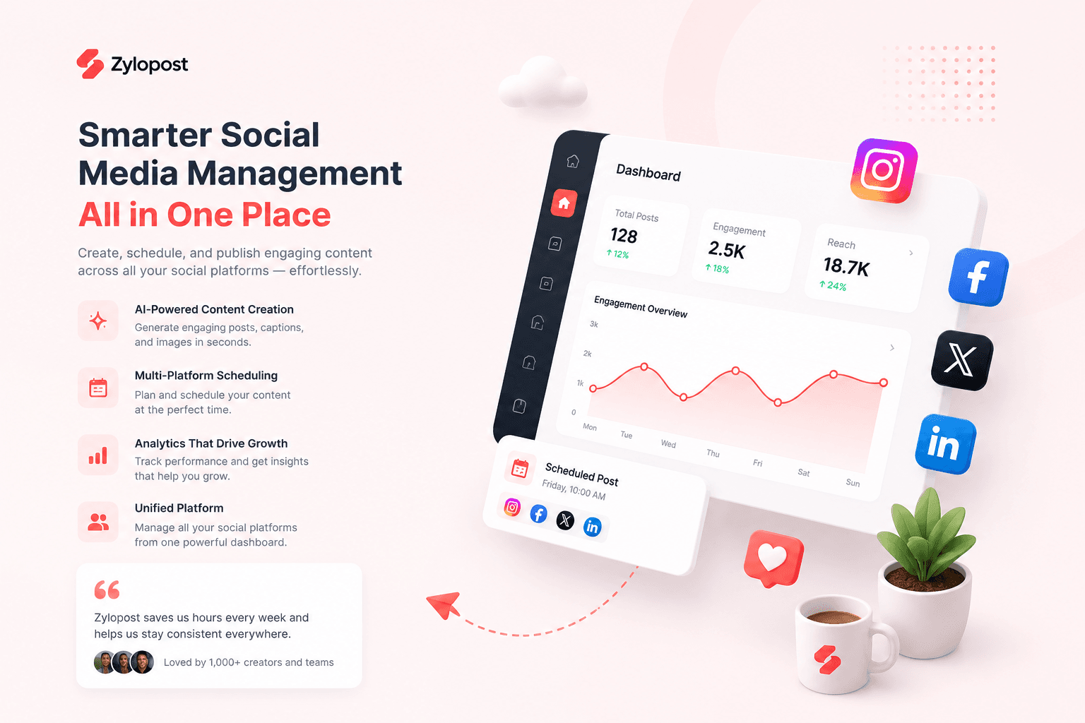 Zylopost — smarter social media management, all in one place